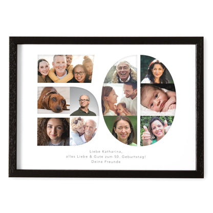 50. Geburtstag Frau Mann Geschenk Fotocollage 50 personalisiert mit Fotos Fotogeschenk Geburtstagsgeschenk