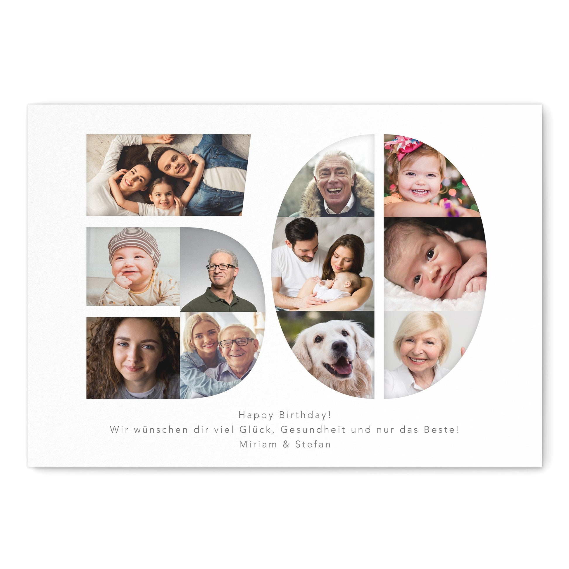 50. Geburtstag Frau Mann Geschenk Fotocollage 50 personalisiert mit Fotos Fotogeschenk Geburtstagsgeschenk