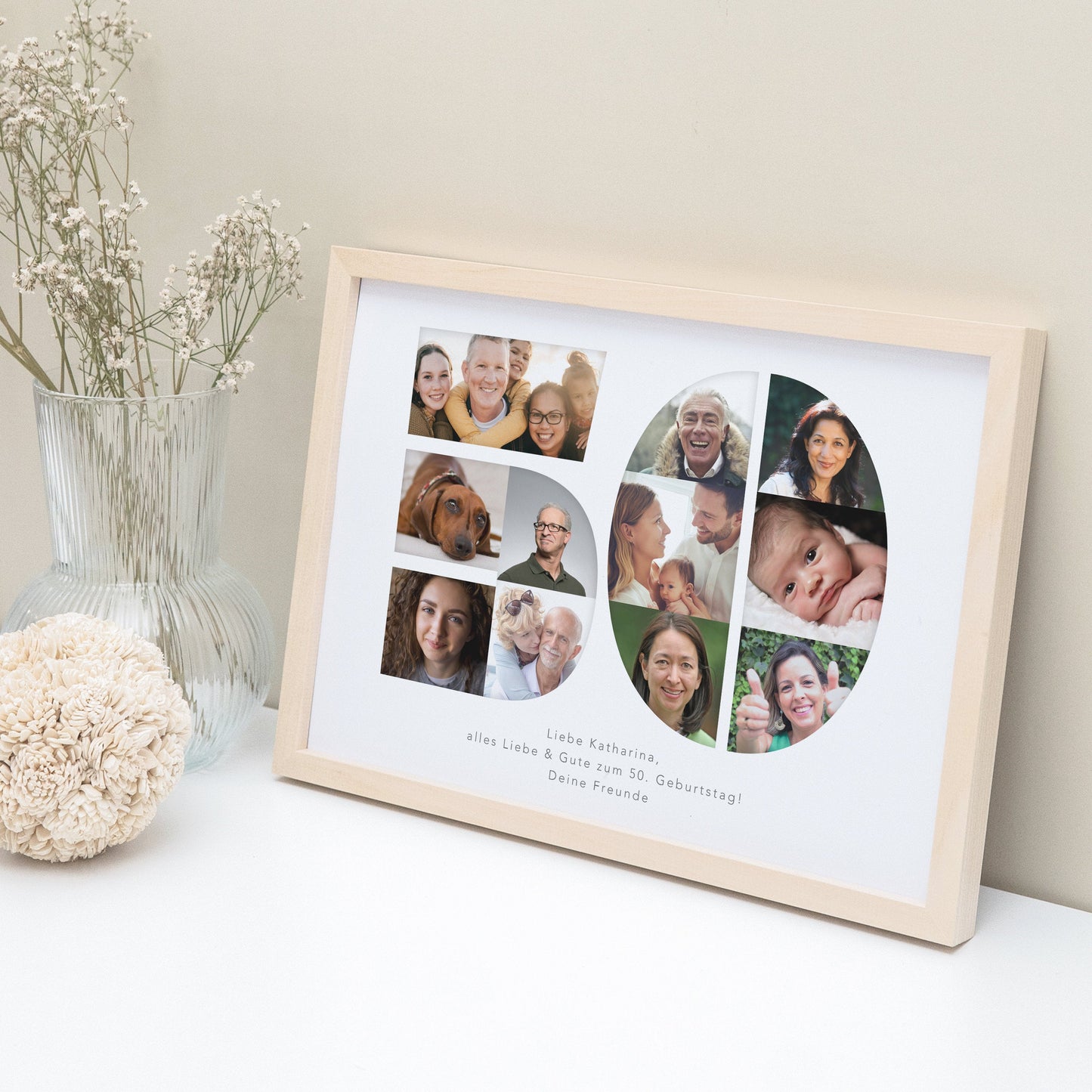 50. Geburtstag Frau Mann Geschenk Fotocollage 50 personalisiert mit Fotos Fotogeschenk Geburtstagsgeschenk