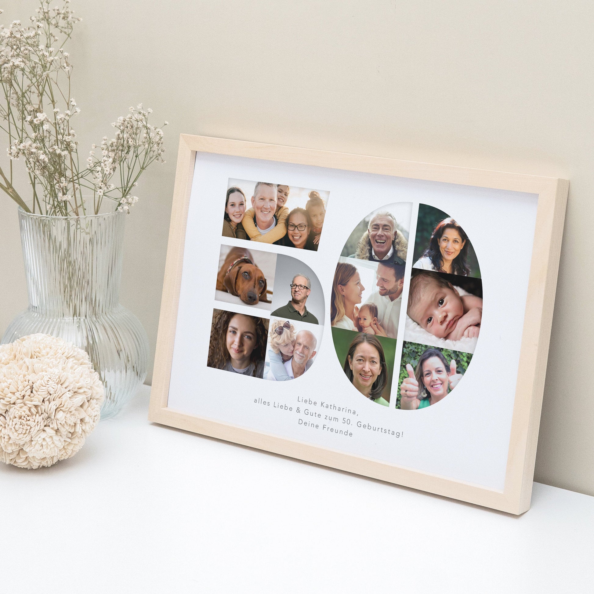 50. Geburtstag Frau Mann Geschenk Fotocollage 50 personalisiert mit Fotos Fotogeschenk Geburtstagsgeschenk