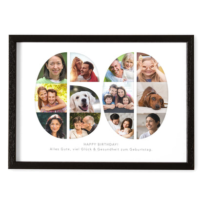 60. Geburtstag Frau Mann Geschenk Fotocollage 60 personalisiert mit Fotos Fotogeschenk Geburtstagsgeschenk