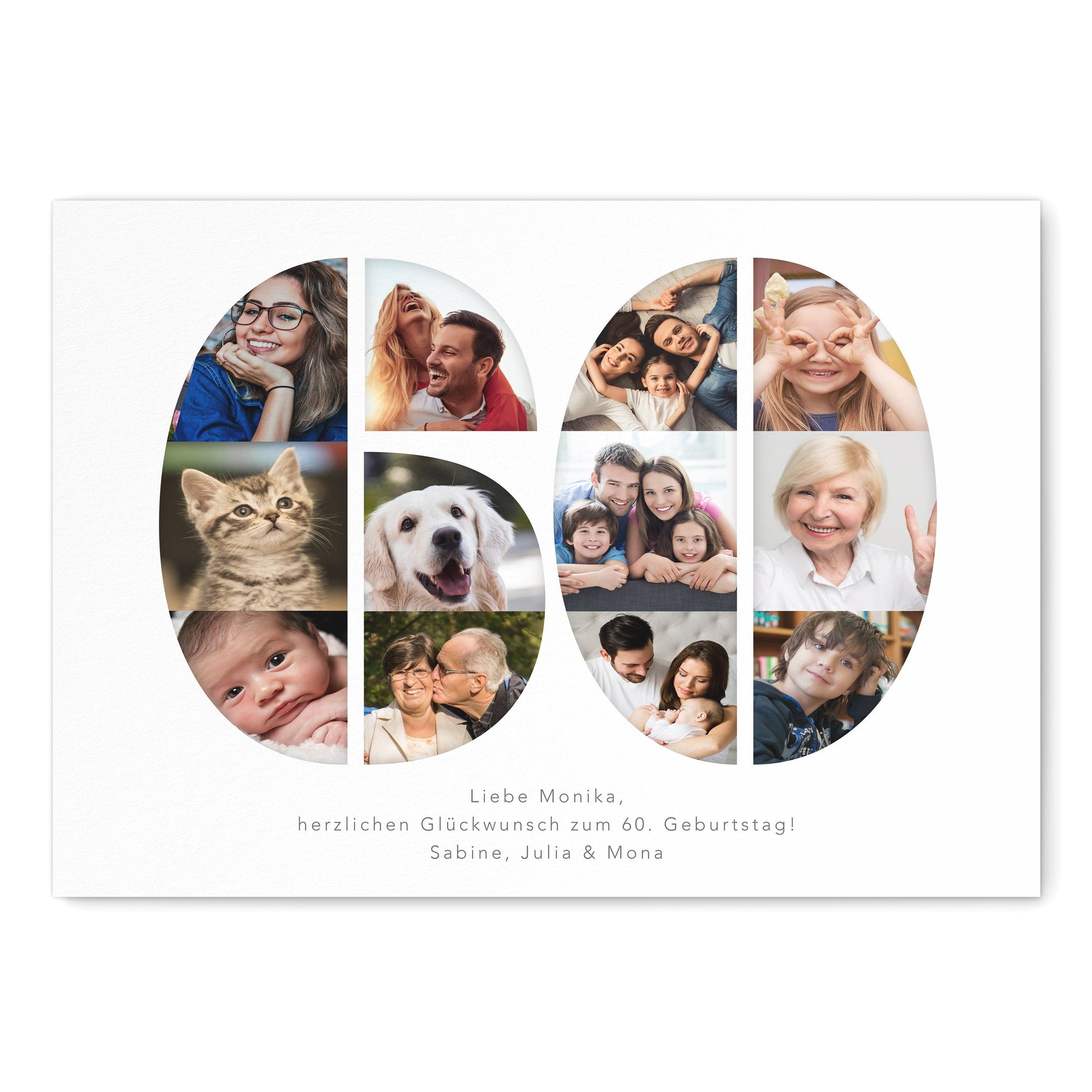 60. Geburtstag Frau Mann Geschenk Fotocollage 60 personalisiert mit Fotos Fotogeschenk Geburtstagsgeschenk