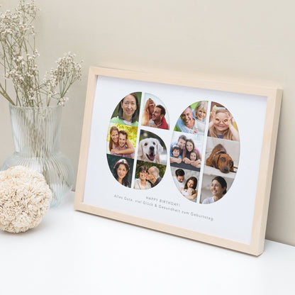60. Geburtstag Frau Mann Geschenk Fotocollage 60 personalisiert mit Fotos Fotogeschenk Geburtstagsgeschenk