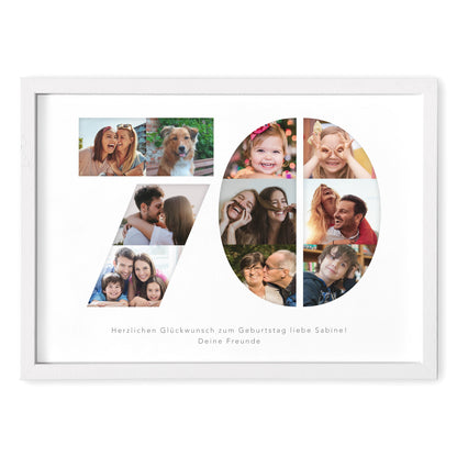 70. Geburtstag Frau Mann Geschenk Fotocollage 70 personalisiert mit Fotos Fotogeschenk Geburtstagsgeschenk