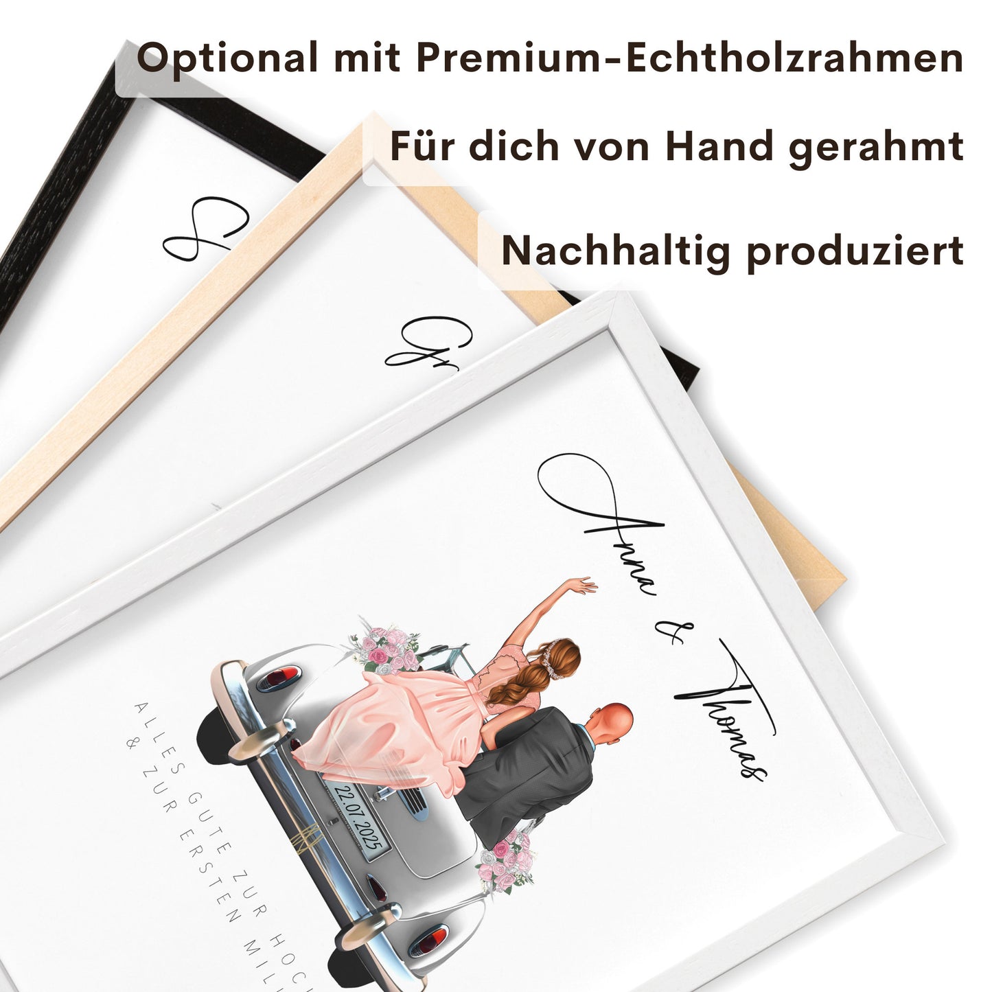 Erste Million Geldgeschenk Hochzeit personalisiertes Bild Hochzeitsgeschenk Geld Geschenk für Brautpaar (mit oder ohne Rahmen)