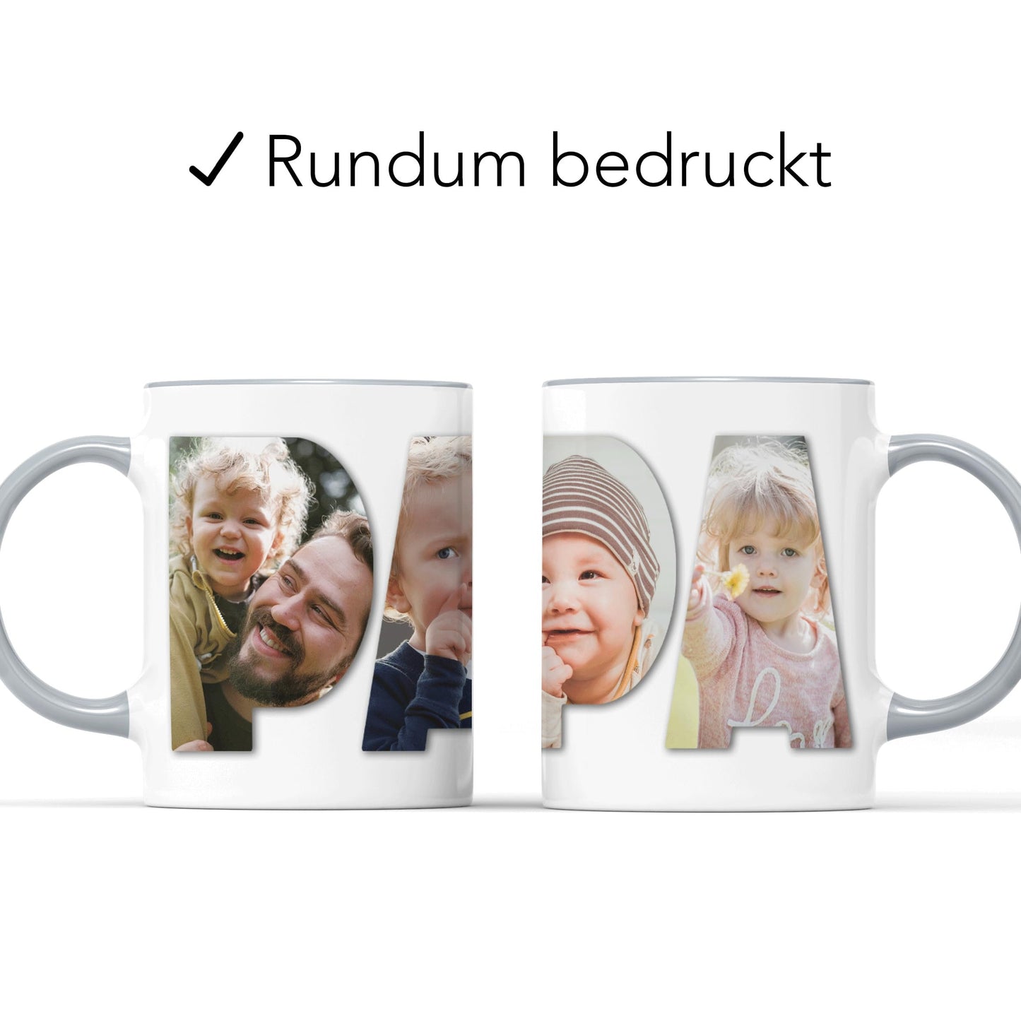 Papa Tasse personalisiert mit eigenem Bild Fototasse mit Fotos Fotogeschenk für Vater Geschenk Vatertag Kaffeetasse aus Keramik 330 ml
