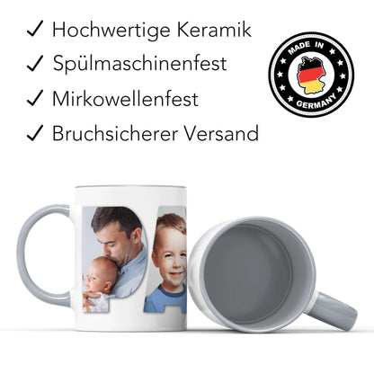 Papa Tasse personalisiert mit eigenem Bild Fototasse mit Fotos Fotogeschenk für Vater Geschenk Vatertag Kaffeetasse aus Keramik 330 ml