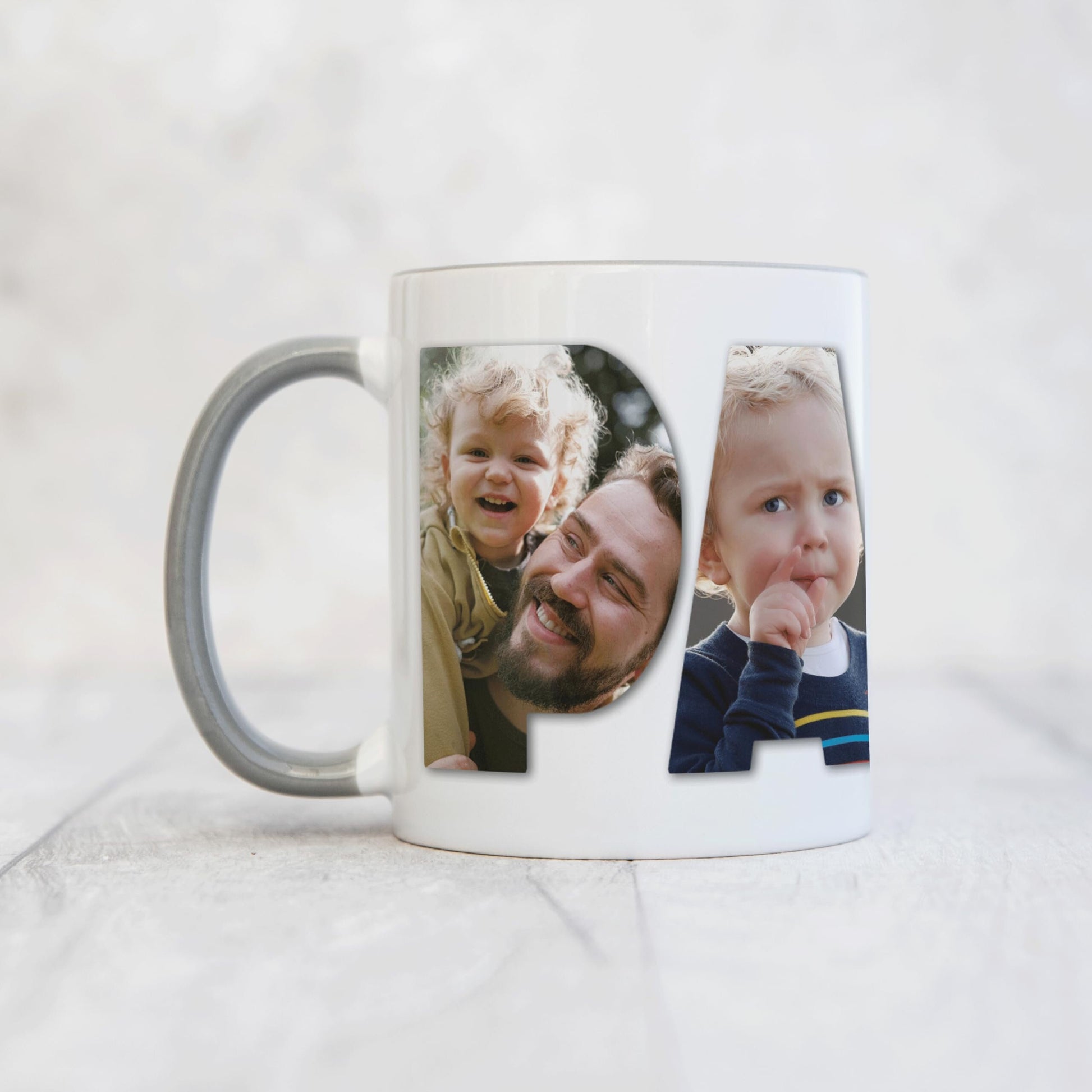 Papa Tasse personalisiert mit eigenem Bild Fototasse mit Fotos Fotogeschenk für Vater Geschenk Vatertag Kaffeetasse aus Keramik 330 ml