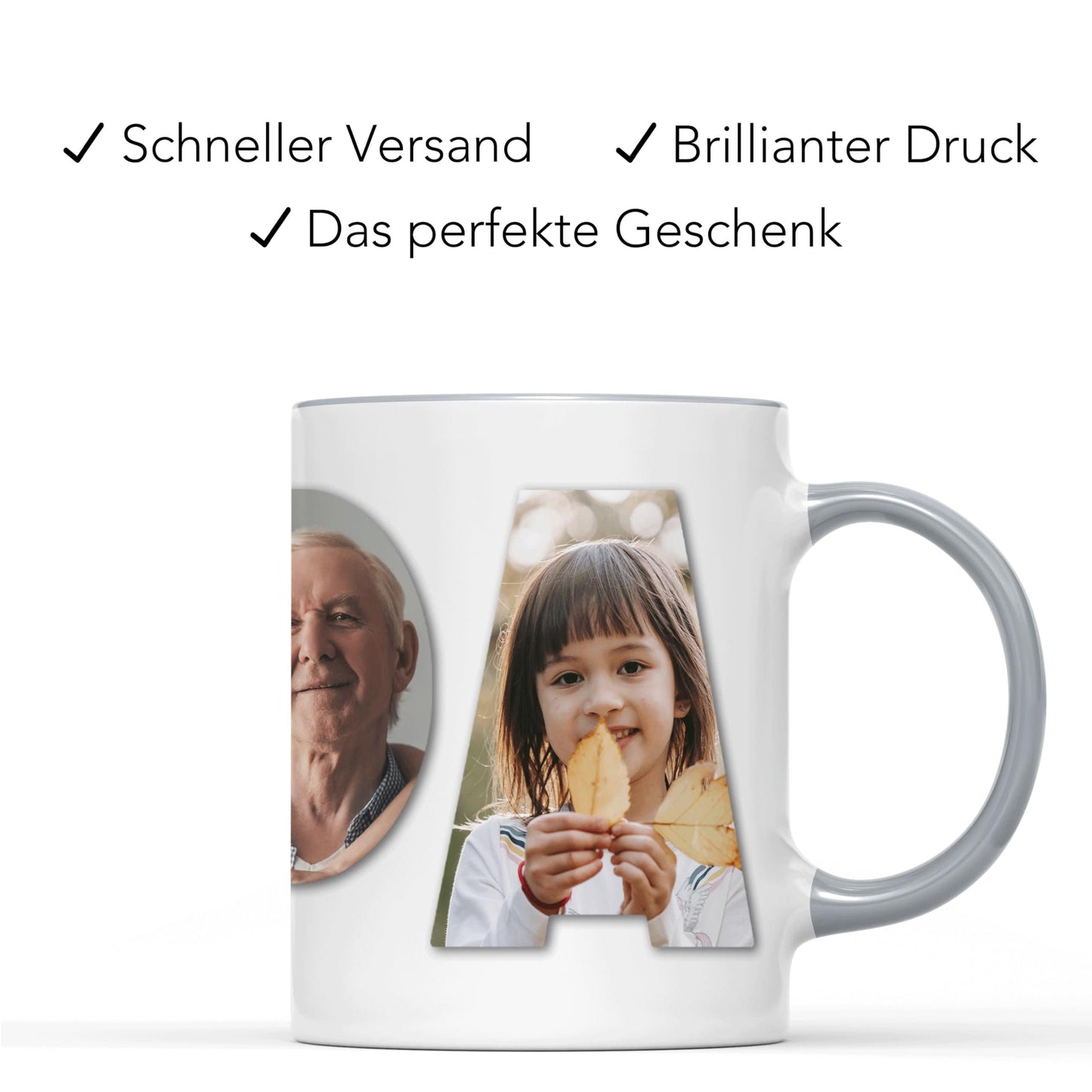 Opa Geschenk Tasse personalisierte Tasse mit Fotos Fotogeschenk für Großvater Geschenk Vatertag Kaffeetasse aus Keramik 330 ml