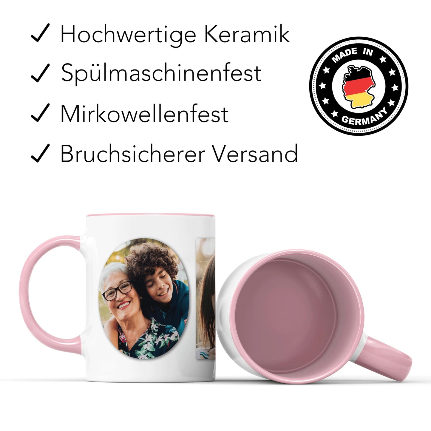 Oma Geschenk Tasse personalisierte Tasse mit Fotos Fototasse Fotogeschenk für Großmutter Geschenk Muttertag Kaffeetasse aus Keramik 330 ml