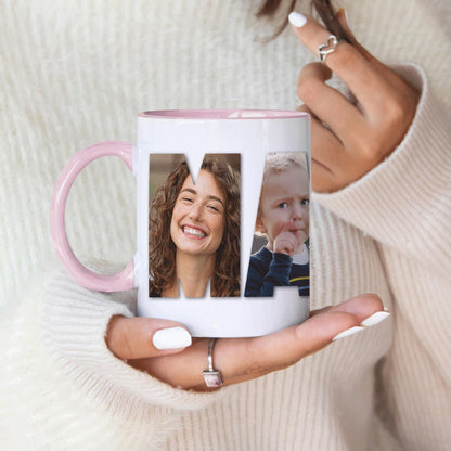 Mama Geschenk Tasse personalisierte Fototasse mit Fotos Fotogeschenk für Mutter Muttertagsgeschenk Kaffeetasse aus Keramik 330 ml