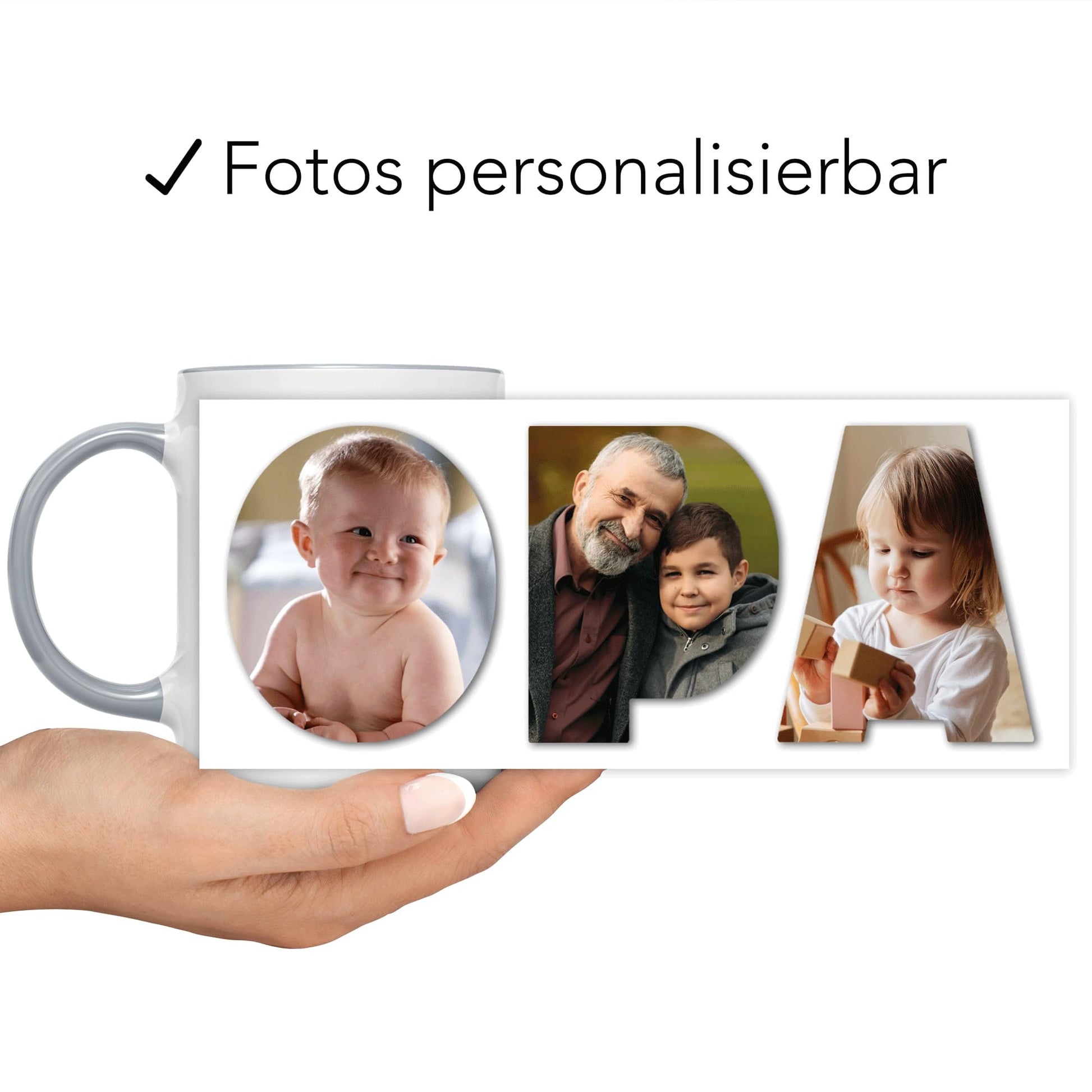 Opa Geschenk Tasse personalisierte Tasse mit Fotos Fotogeschenk für Großvater Geschenk Vatertag Kaffeetasse aus Keramik 330 ml