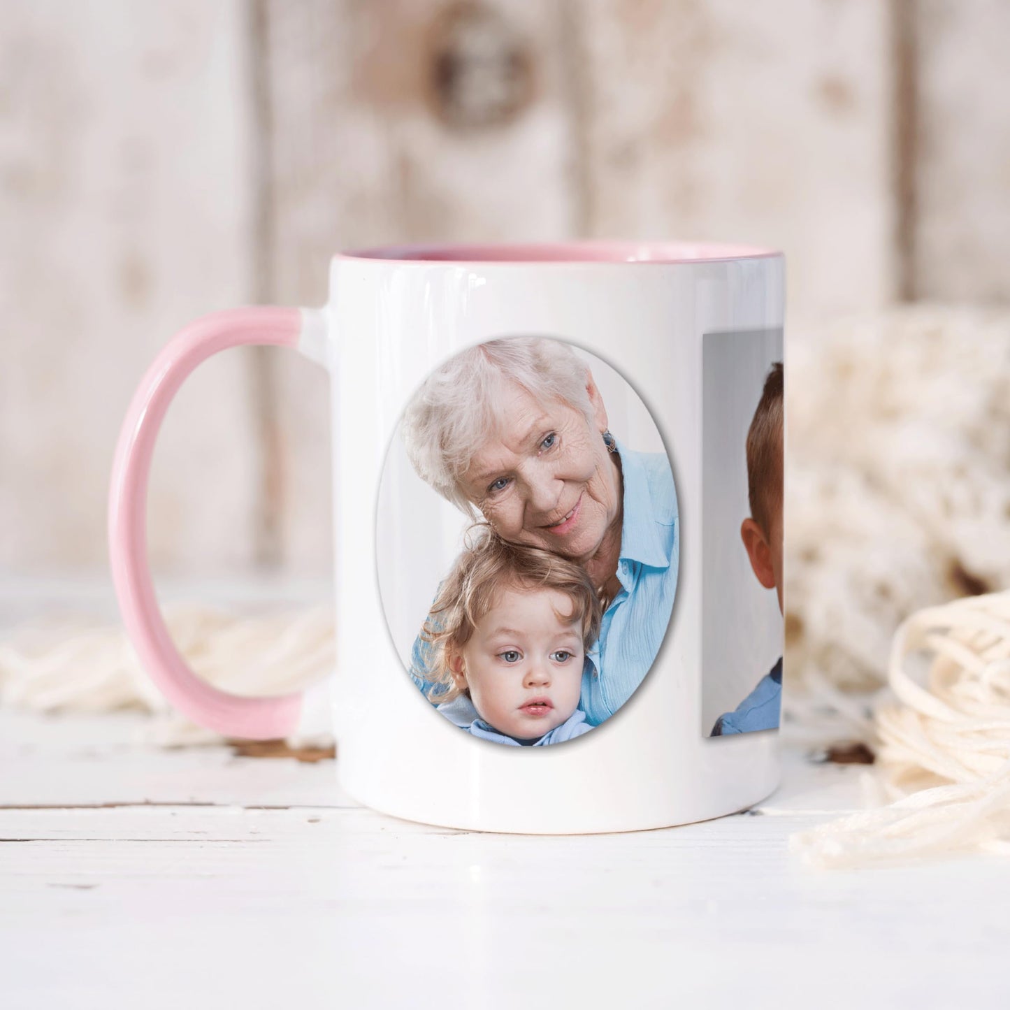 Oma Geschenk Tasse personalisierte Tasse mit Fotos Fototasse Fotogeschenk für Großmutter Geschenk Muttertag Kaffeetasse aus Keramik 330 ml