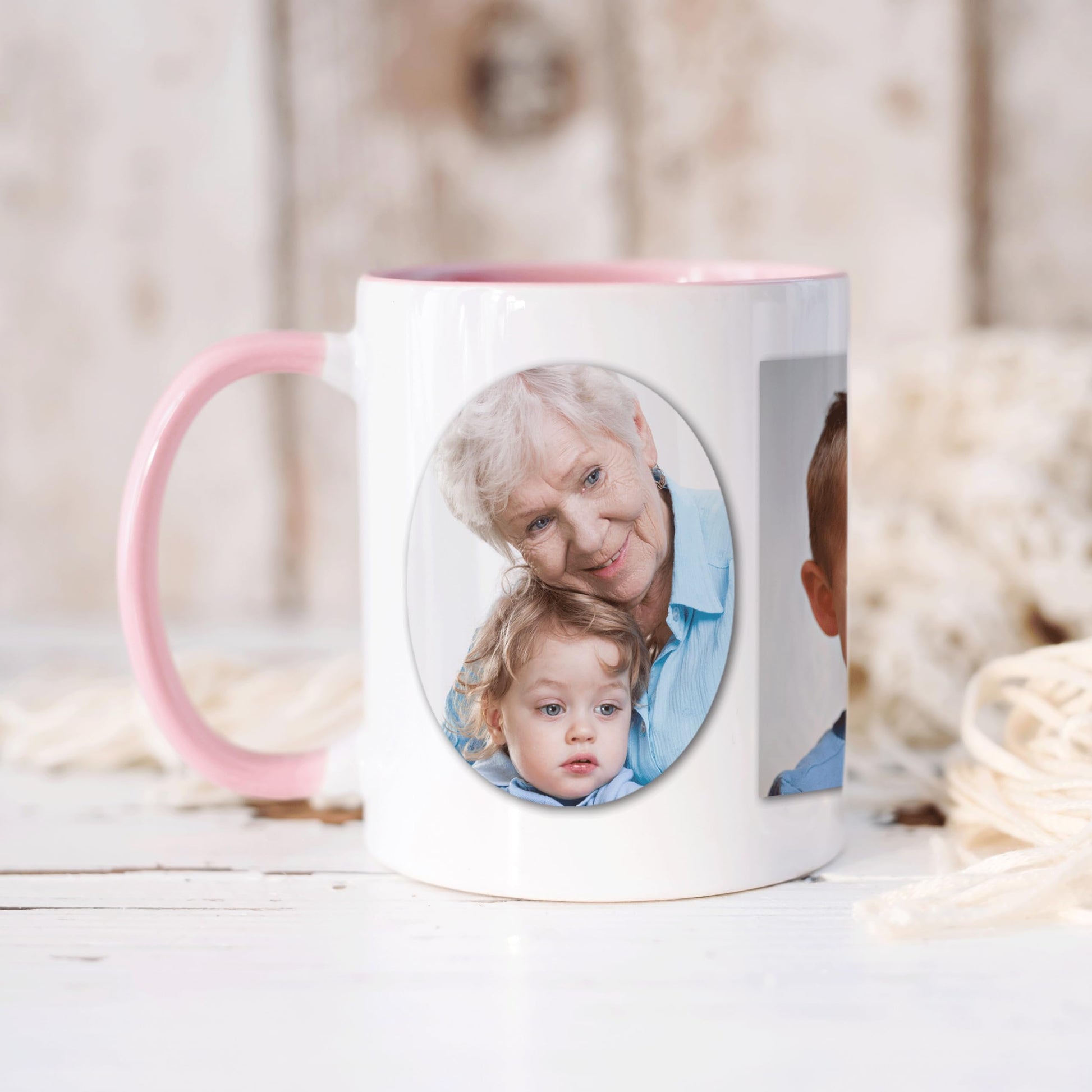 Oma Geschenk Tasse personalisierte Tasse mit Fotos Fototasse Fotogeschenk für Großmutter Geschenk Muttertag Kaffeetasse aus Keramik 330 ml