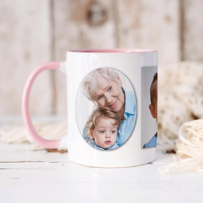 Oma Geschenk Tasse personalisierte Tasse mit Fotos Fototasse Fotogeschenk für Großmutter Geschenk Muttertag Kaffeetasse aus Keramik 330 ml