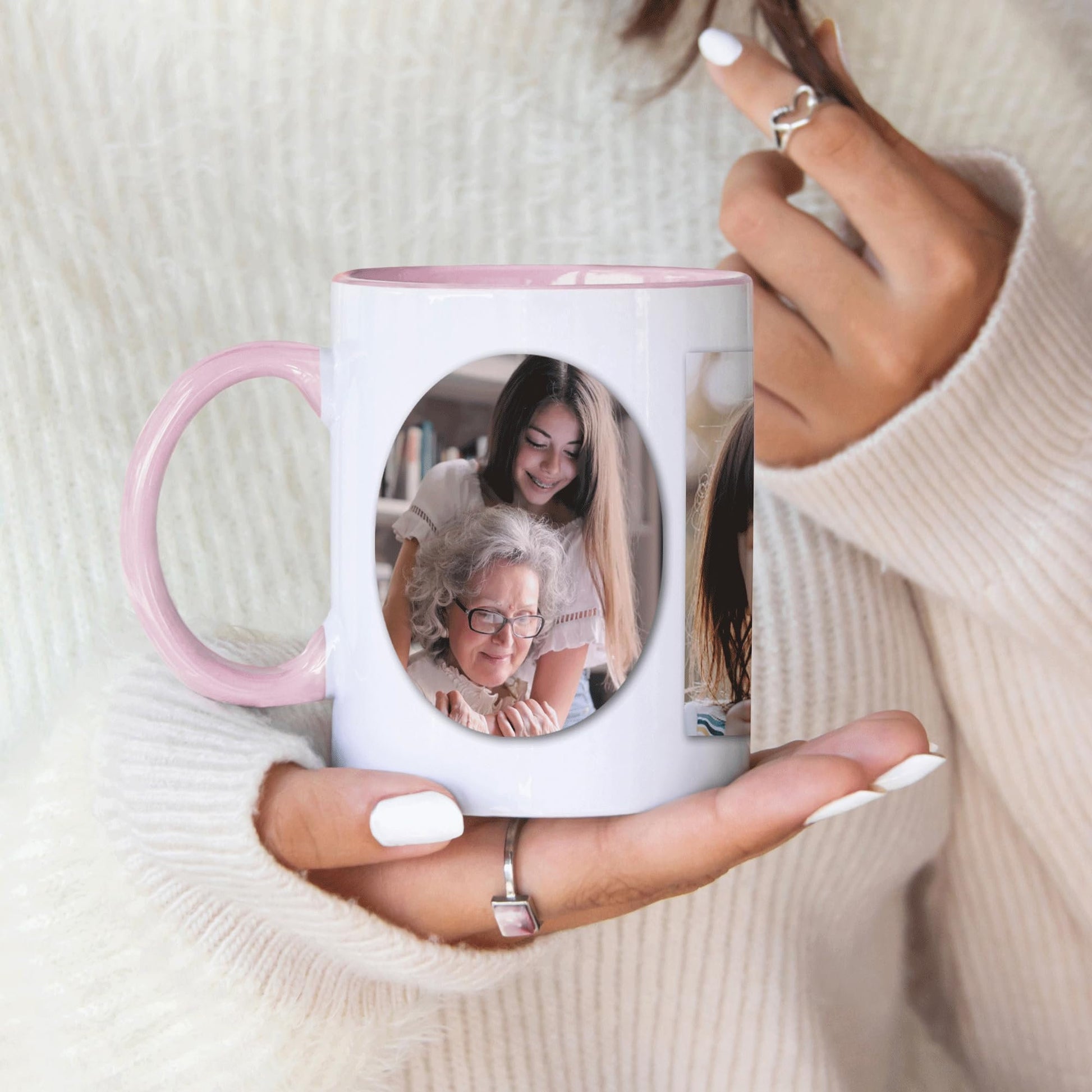 Oma Geschenk Tasse personalisierte Tasse mit Fotos Fototasse Fotogeschenk für Großmutter Geschenk Muttertag Kaffeetasse aus Keramik 330 ml