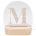 Buchstaben Nachtlicht Baby Kinder personalisiert Babyzimmer Kinderzimmer Nachtlampe Geschenk Geburt Inkl. Holzfuß & Netzteil (Beige)