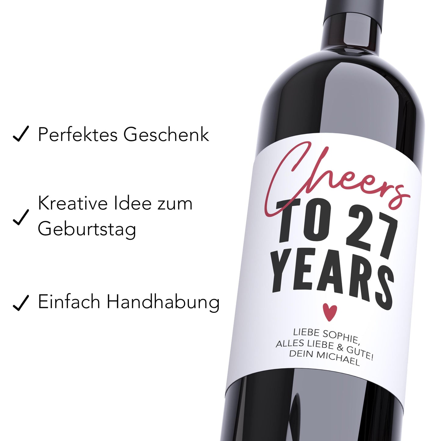 Geburtstag Weinetiketten personalisierte Flaschenetiketten Geburtstagsgeschenk Geschenk Wein Etiketten selbstklebend 2 Stück | 10x12 cm