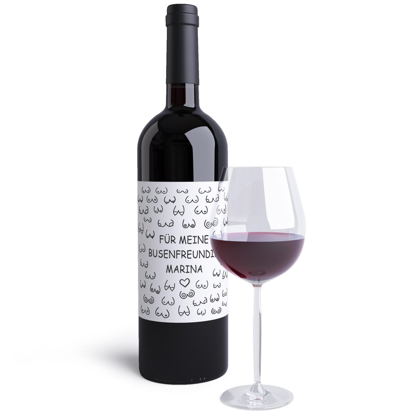 Busenfreundin Geschenk Flaschenetikett personalisiert Weinetiketten beste Freundin Geschenk Wein Etiketten selbstklebend 2 Stück | 10x12 cm