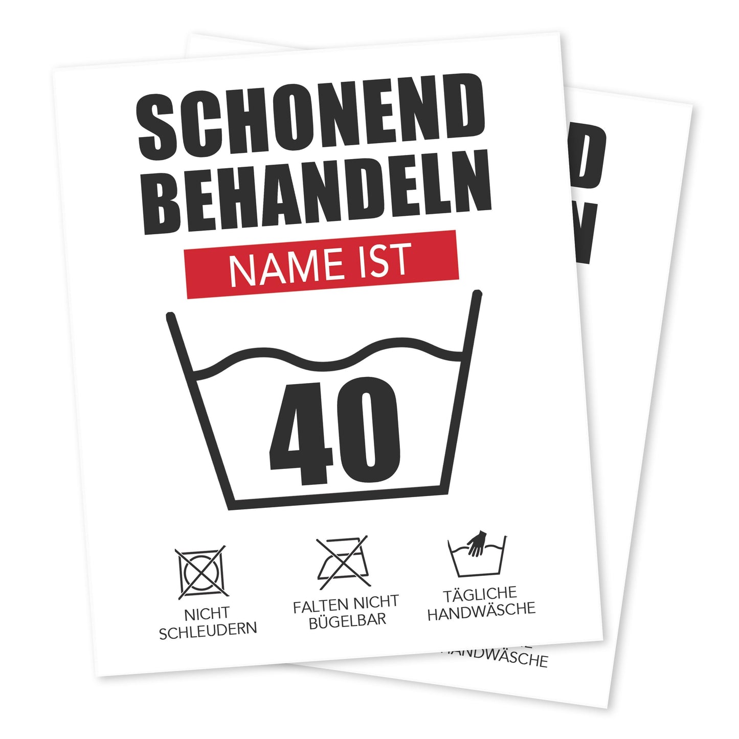 Schonend Behandeln 40. Geburtstag personalisierte Flaschenetiketten Geschenk Geburtstag Weinetiketten selbstklebend 2 Stück | 10x12 cm