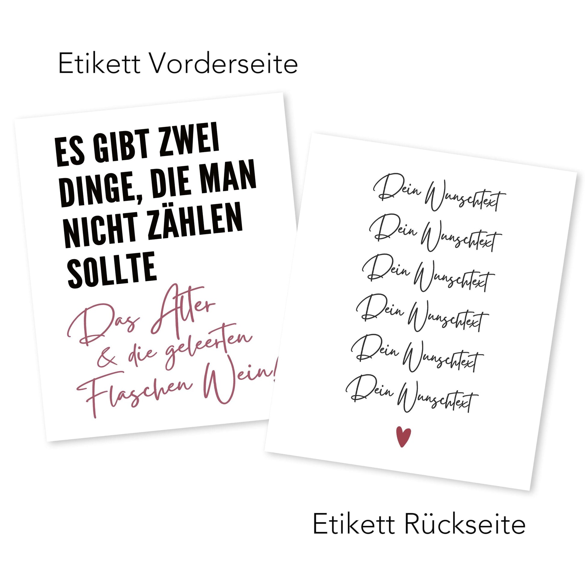 Geburtstag Weinetiketten personalisierte Flaschenetiketten Geburtstagsgeschenk Geschenk Wein Etiketten selbstklebend 2 Stück | 10x12 cm