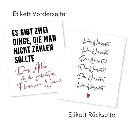 Geburtstag Weinetiketten personalisierte Flaschenetiketten Geburtstagsgeschenk Geschenk Wein Etiketten selbstklebend 2 Stück | 10x12 cm