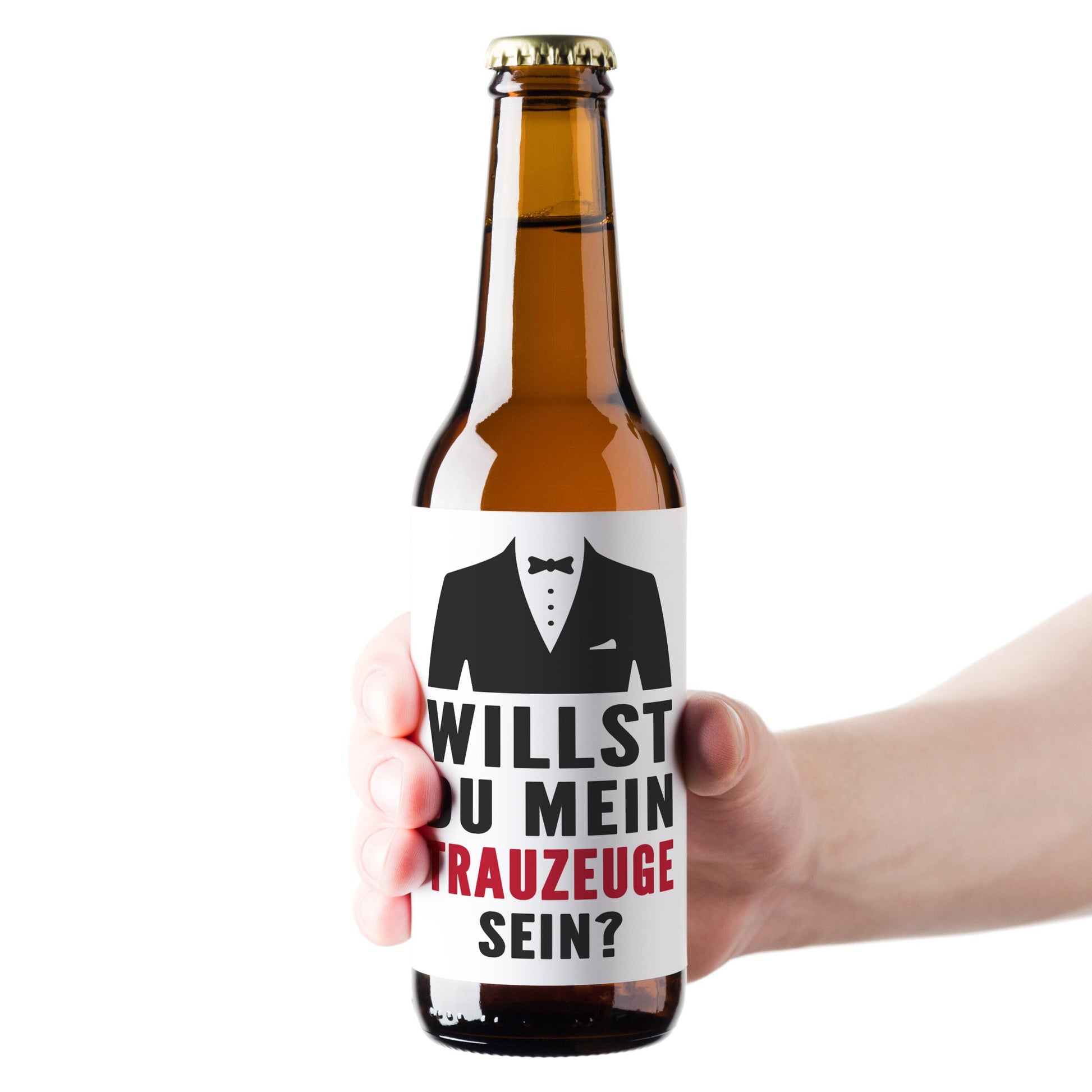 Willst du mein Trauzeuge sein Bierflaschen Etikett Trauzeuge fragen Geschenk Bier Etiketten selbstklebend 2 Stück | 9x9 cm