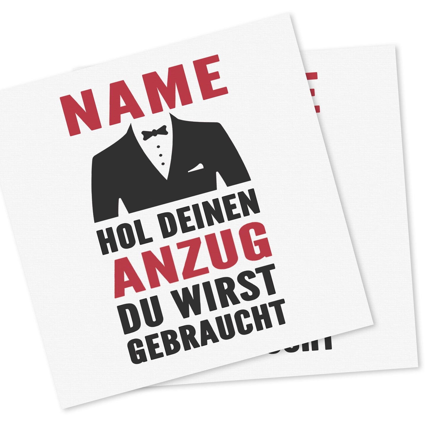 Hol den Anzug raus personalisierte Bierflaschen Etikett Trauzeuge fragen Geschenk Bier Etiketten selbstklebend 2 Stück | 9x9 cm