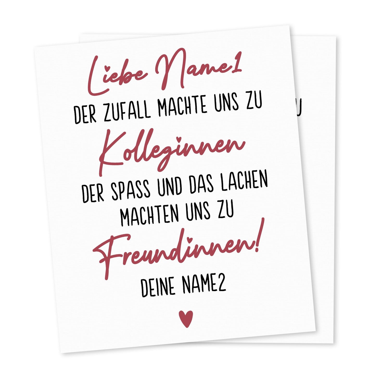 Der Zufall machte uns zu Kolleginnen Weinetiketten personalisiert Kollegin Abschied Jobwechsel Geschenk Etiketten 2 Stück | 10x12 cm