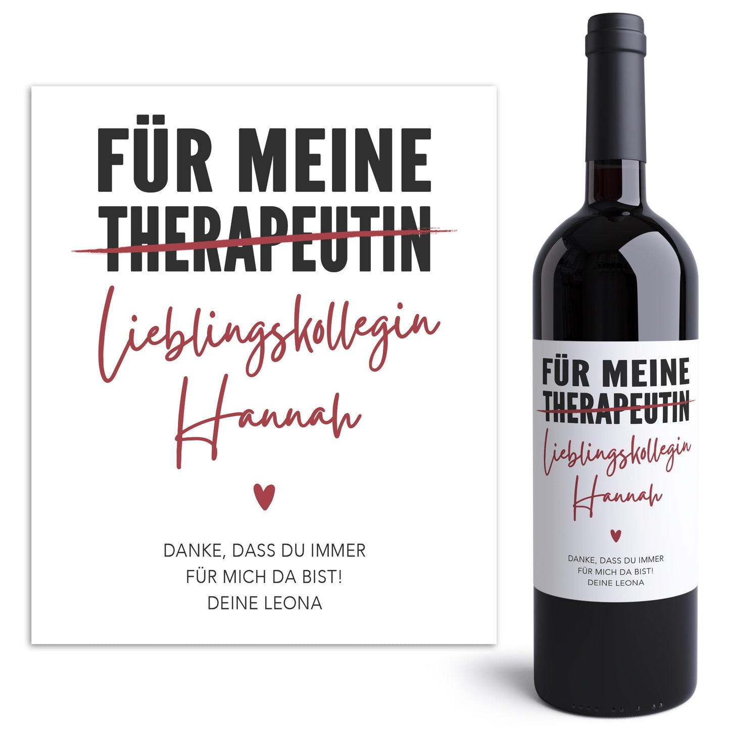 Kollegin Geschenk Lieblingskollegin Weinetiketten personalisiert Abschiedsgeschenk Wein Geschenk Abschied selbstklebend 2 Stück | 10x12 cm