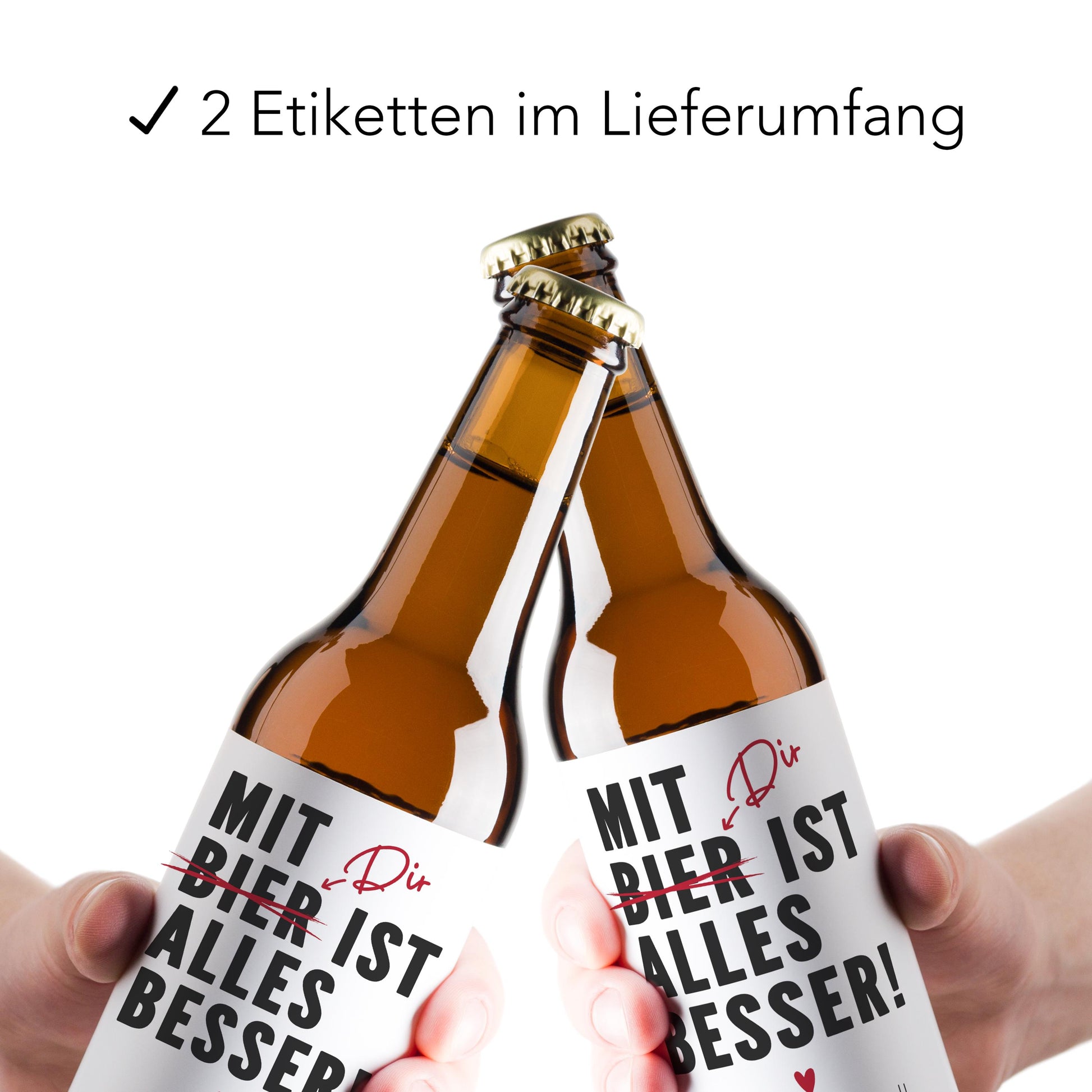 Bierflasche Etikett personalisiert Valentinstag Geschenk Geburtstag Freund Mann Flaschenetiketten selbstklebend 2 Stück | 9x9 cm