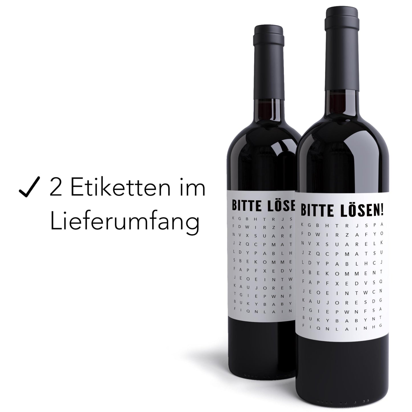 Schwangerschaft Verkünden Wir Bekommen Ein Baby Weinetikett Flaschenetikett Wörterrätsel Wein Geschenk | 2 Stück | 10x12 cm