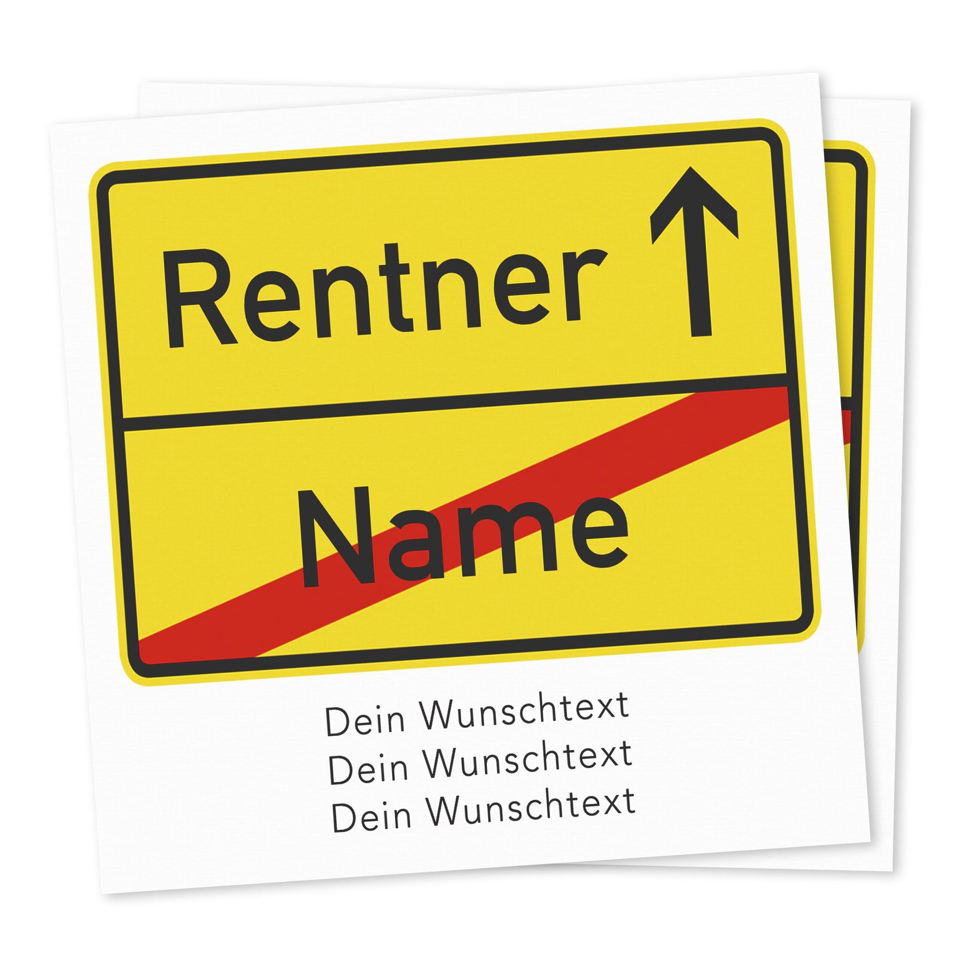 Rente Geschenk Mann Bieretiketten personalisiert Flaschenetikett Bier Rentner Ruhestand selbstklebende Etiketten 2 Stück | 9x9 cm