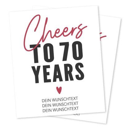 70. Geburtstag Weinetiketten personalisierte Flaschenetiketten Geburtstagsgeschenk Geschenk Wein Etiketten selbstklebend 2 Stück | 10x12 cm