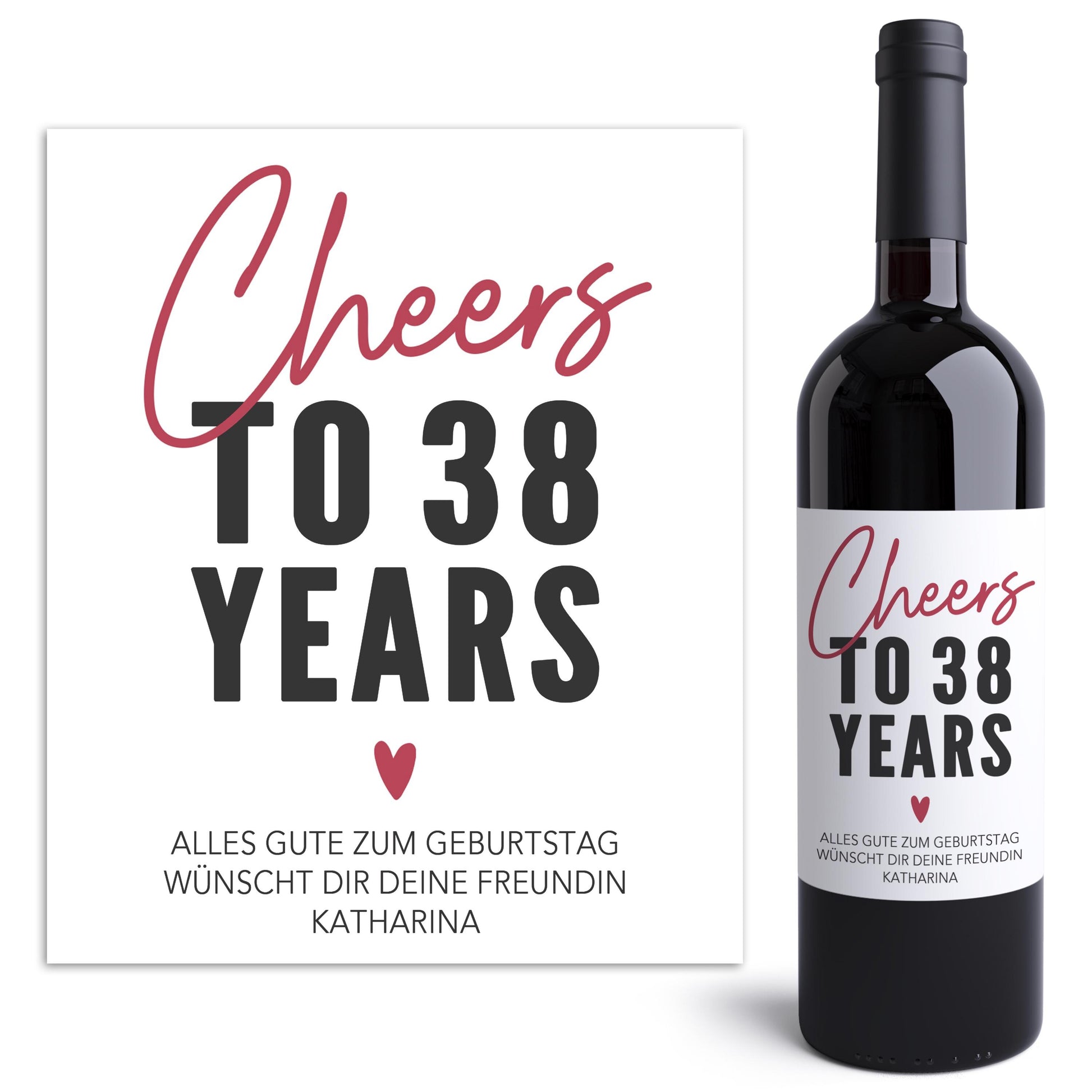 Geburtstag Weinetiketten personalisierte Flaschenetiketten Geburtstagsgeschenk Geschenk Wein Etiketten selbstklebend 2 Stück | 10x12 cm