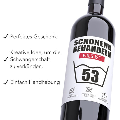 Schonend Behandeln Geburtstag personalisierte Flaschenetiketten Geschenk Geburtstag Weinetiketten selbstklebend 2 Stück | 10x12 cm