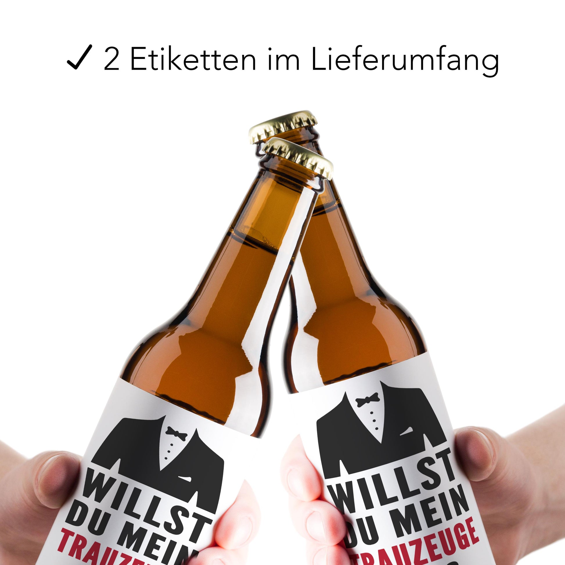 Willst du mein Trauzeuge sein Bierflaschen Etikett Trauzeuge fragen Geschenk Bier Etiketten selbstklebend 2 Stück | 9x9 cm