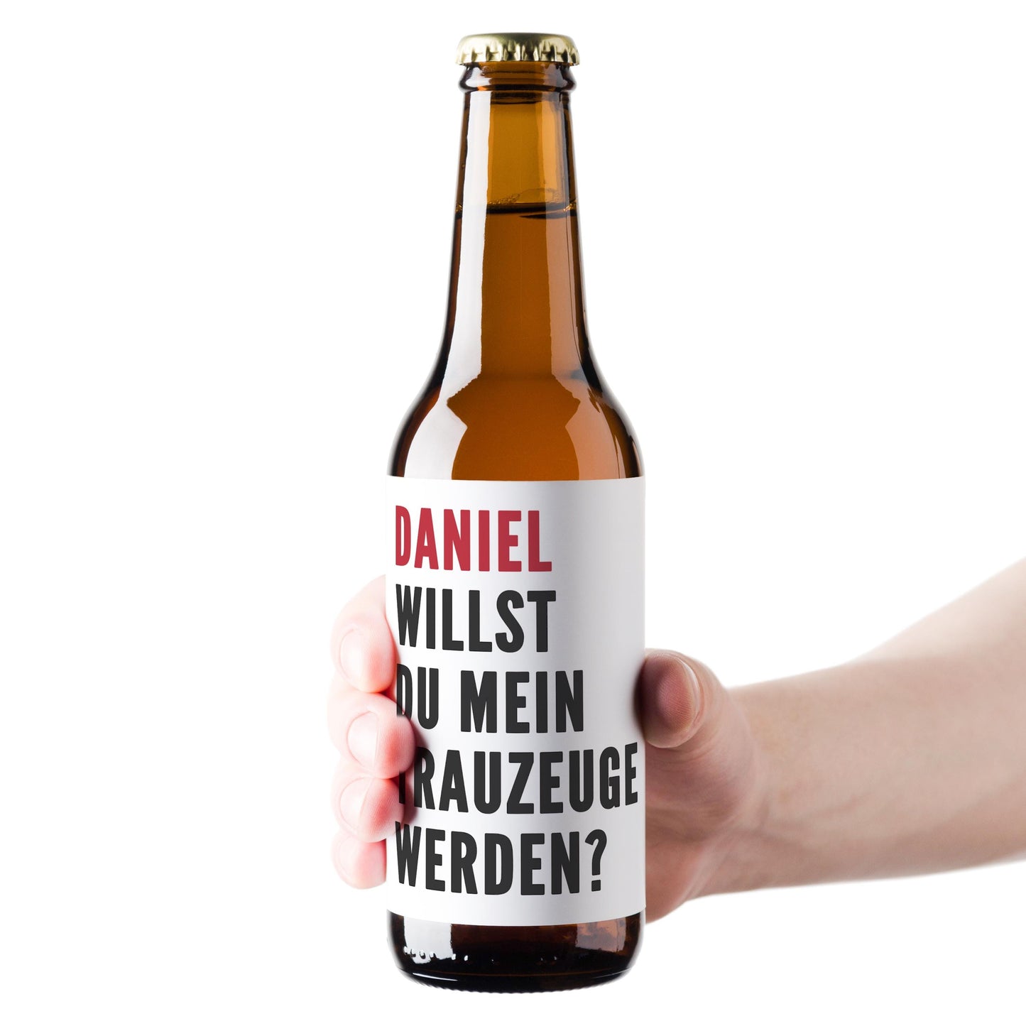 Willst du mein Trauzeuge sein personalisiert Bierflaschen Etikett Trauzeuge fragen Geschenk Etiketten selbstklebend 2 Stück | 9x9 cm