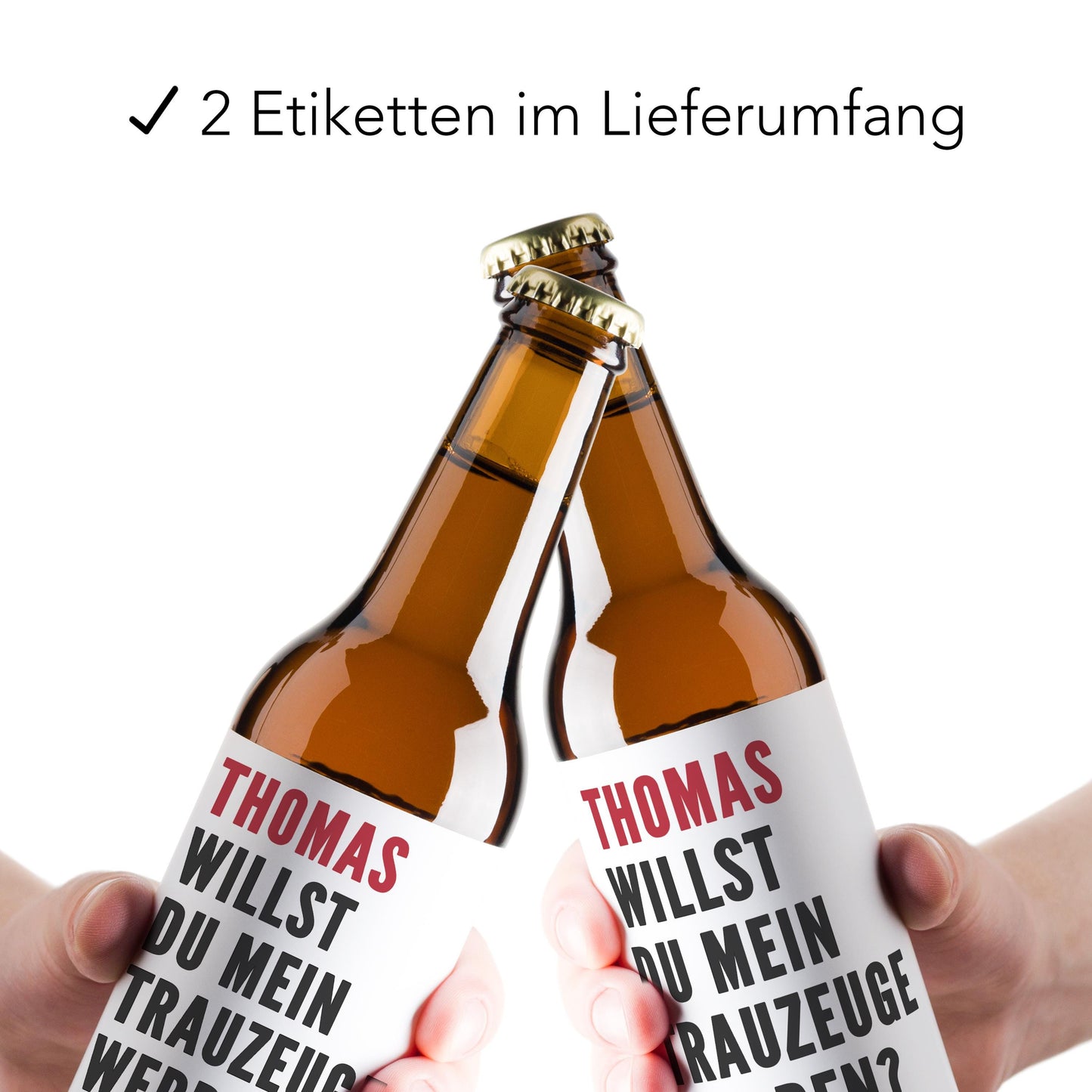 Willst du mein Trauzeuge sein personalisiert Bierflaschen Etikett Trauzeuge fragen Geschenk Etiketten selbstklebend 2 Stück | 9x9 cm