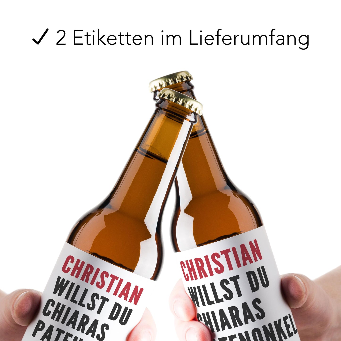 Willst du mein Patenonkel werden personalisiert Bierflaschenetikett Taufpaten fragen Geschenk Bierflaschen Etiketten 2 Stück | 9x9 cm