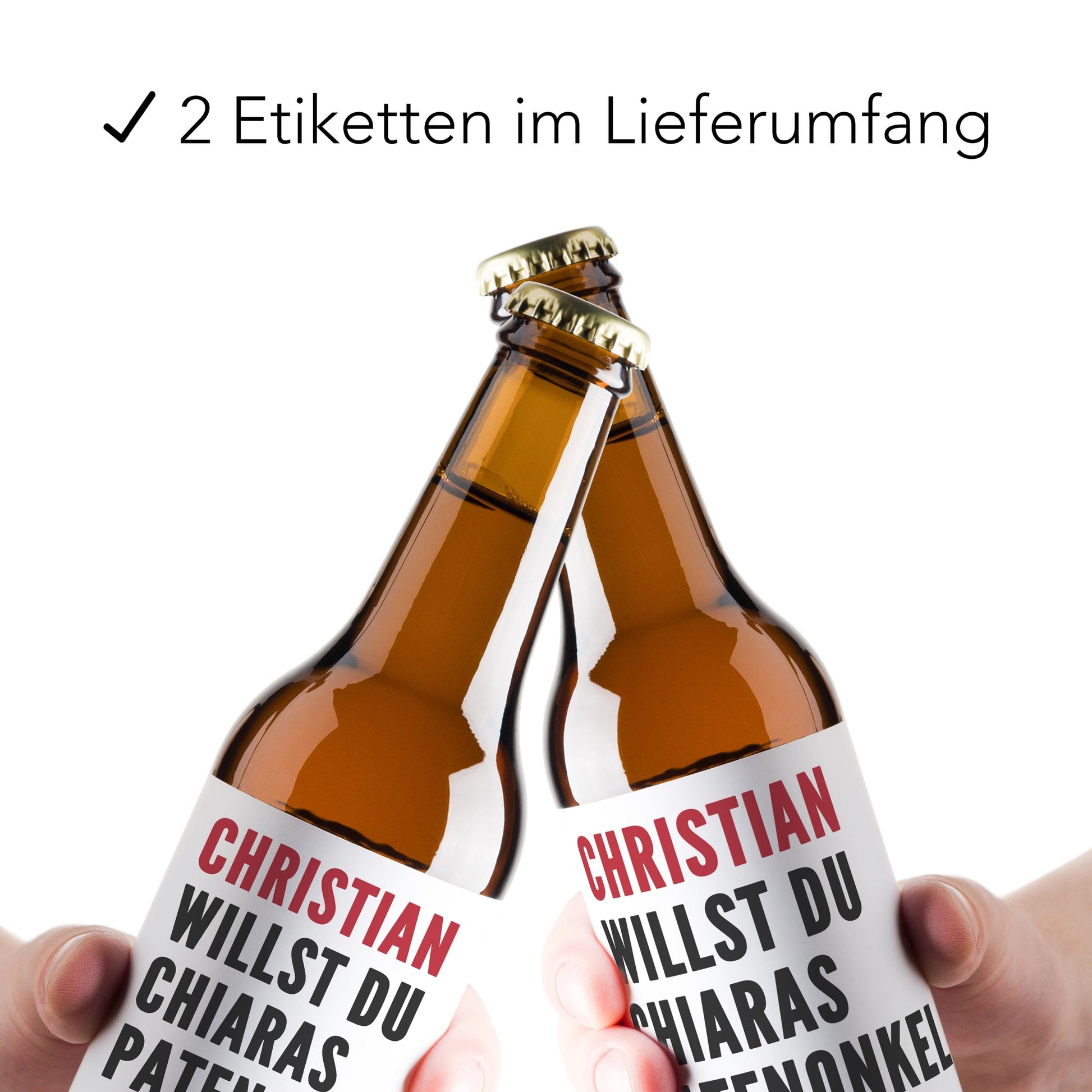 Willst du mein Patenonkel werden personalisiert Bierflaschenetikett Taufpaten fragen Geschenk Bierflaschen Etiketten 2 Stück | 9x9 cm