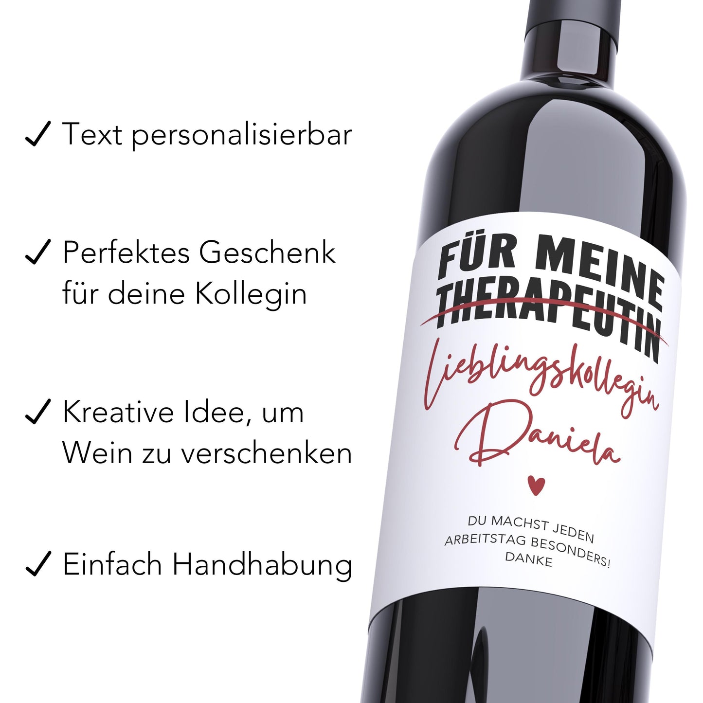 Kollegin Geschenk Lieblingskollegin Weinetiketten personalisiert Abschiedsgeschenk Wein Geschenk Abschied selbstklebend 2 Stück | 10x12 cm