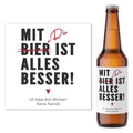 Bierflasche Etikett personalisiert Valentinstag Geschenk Geburtstag Freund Mann Flaschenetiketten selbstklebend 2 Stück | 9x9 cm