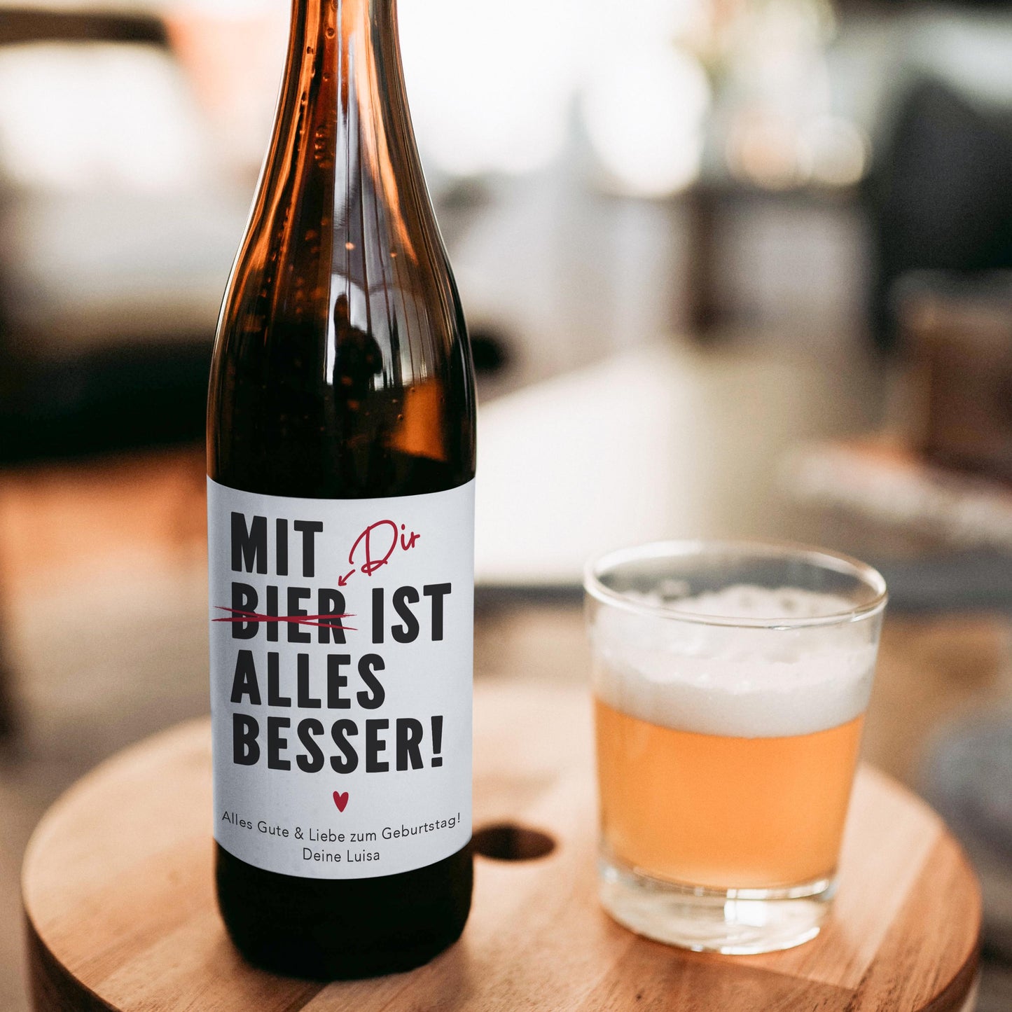 Bierflasche Etikett personalisiert Valentinstag Geschenk Geburtstag Freund Mann Flaschenetiketten selbstklebend 2 Stück | 9x9 cm