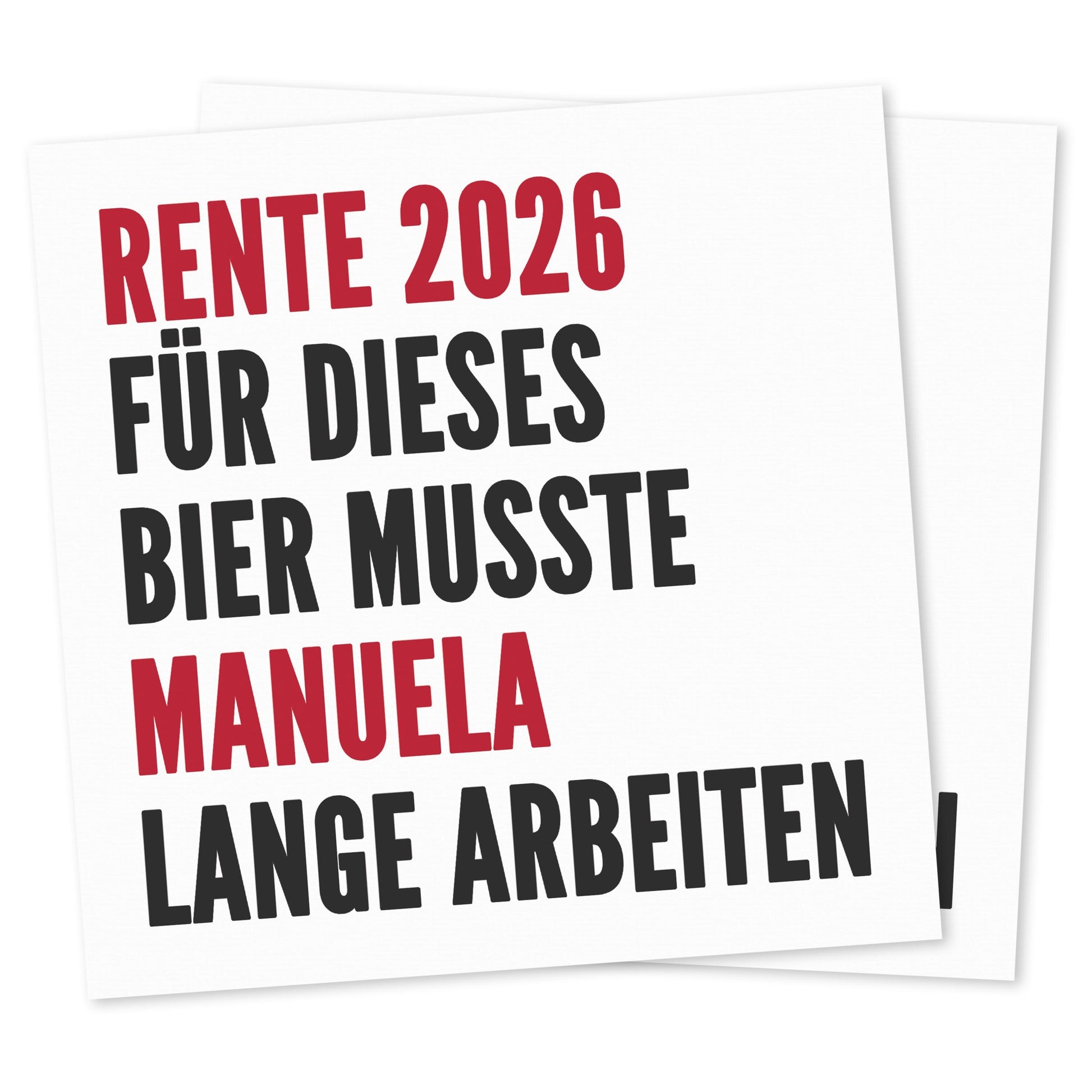 Rente Geschenk Mann Frau Bieretiketten personalisiert Flaschenetikett Bier Rentner Ruhestand selbstklebende Etiketten 2 Stück | 9x9 cm