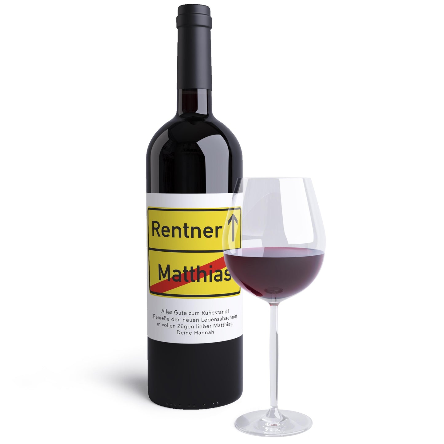 Rente Geschenk Mann Weinetiketten personalisiert Flaschenetikett Rentner Ruhestand selbstklebende Wein Etiketten 2 Stück | 10x12 cm