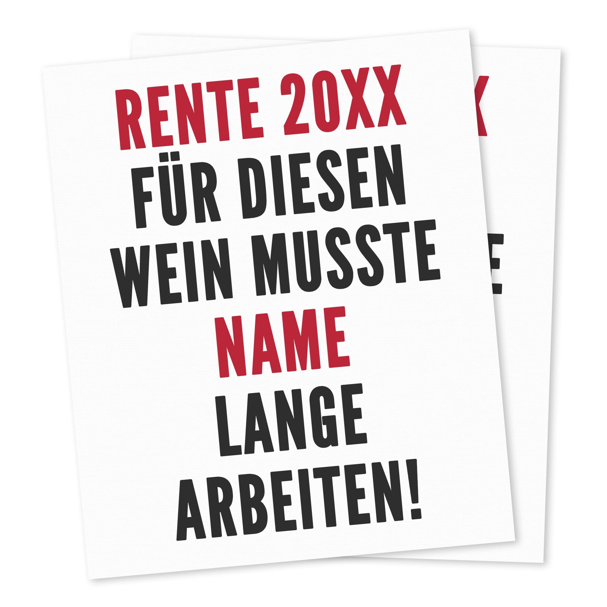 Rente Geschenk Mann Frau Weinetiketten personalisiert Flaschenetikett Bier Rentner Ruhestand selbstklebende Wein Etiketten 2 Stk. | 10x12 cm