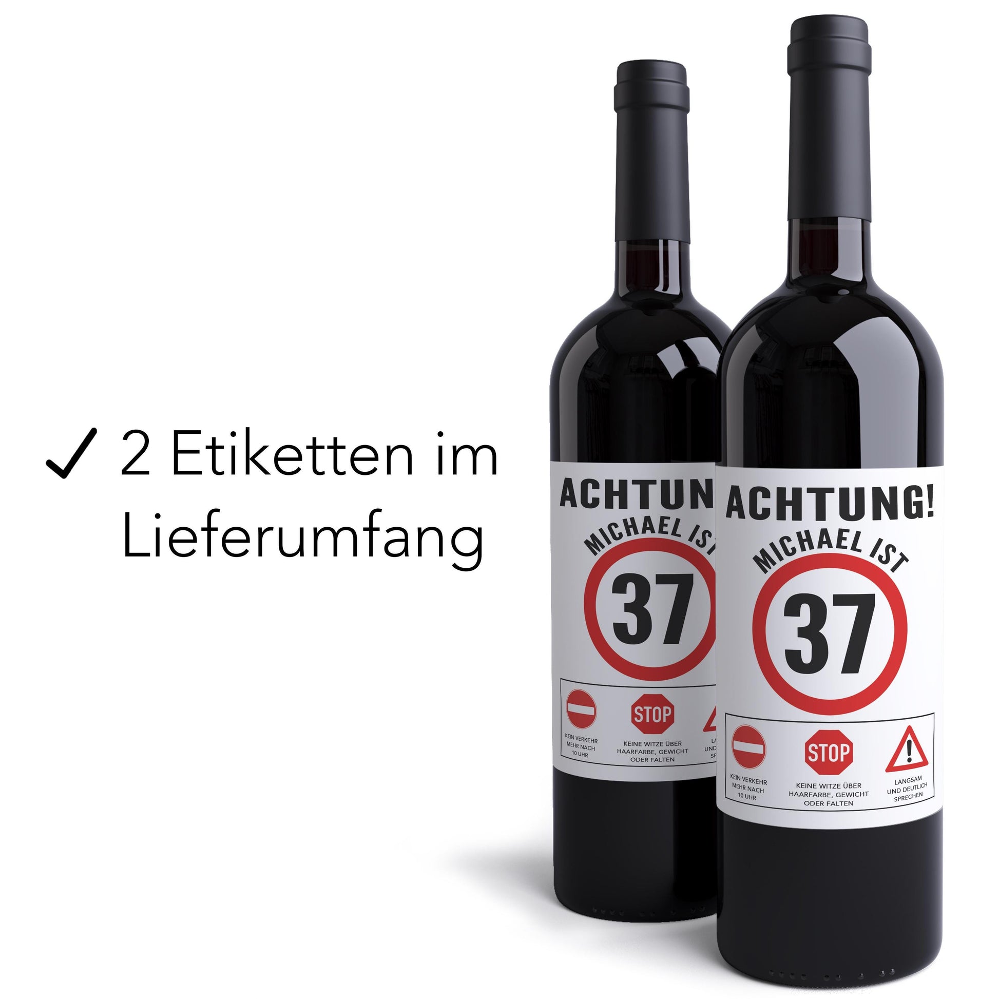 Geburtstag Flaschenetiketten personalisierte Weinetiketten Geburtstagsgeschenk Geschenk Wein Etiketten selbstklebend 2 Stück | 10x12 cm