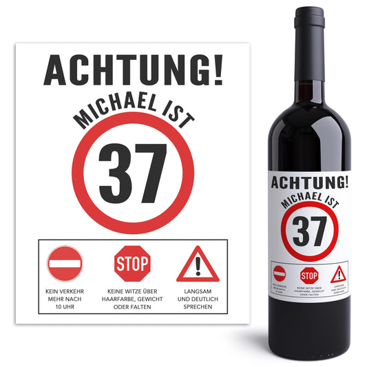 Geburtstag Flaschenetiketten personalisierte Weinetiketten Geburtstagsgeschenk Geschenk Wein Etiketten selbstklebend 2 Stück | 10x12 cm