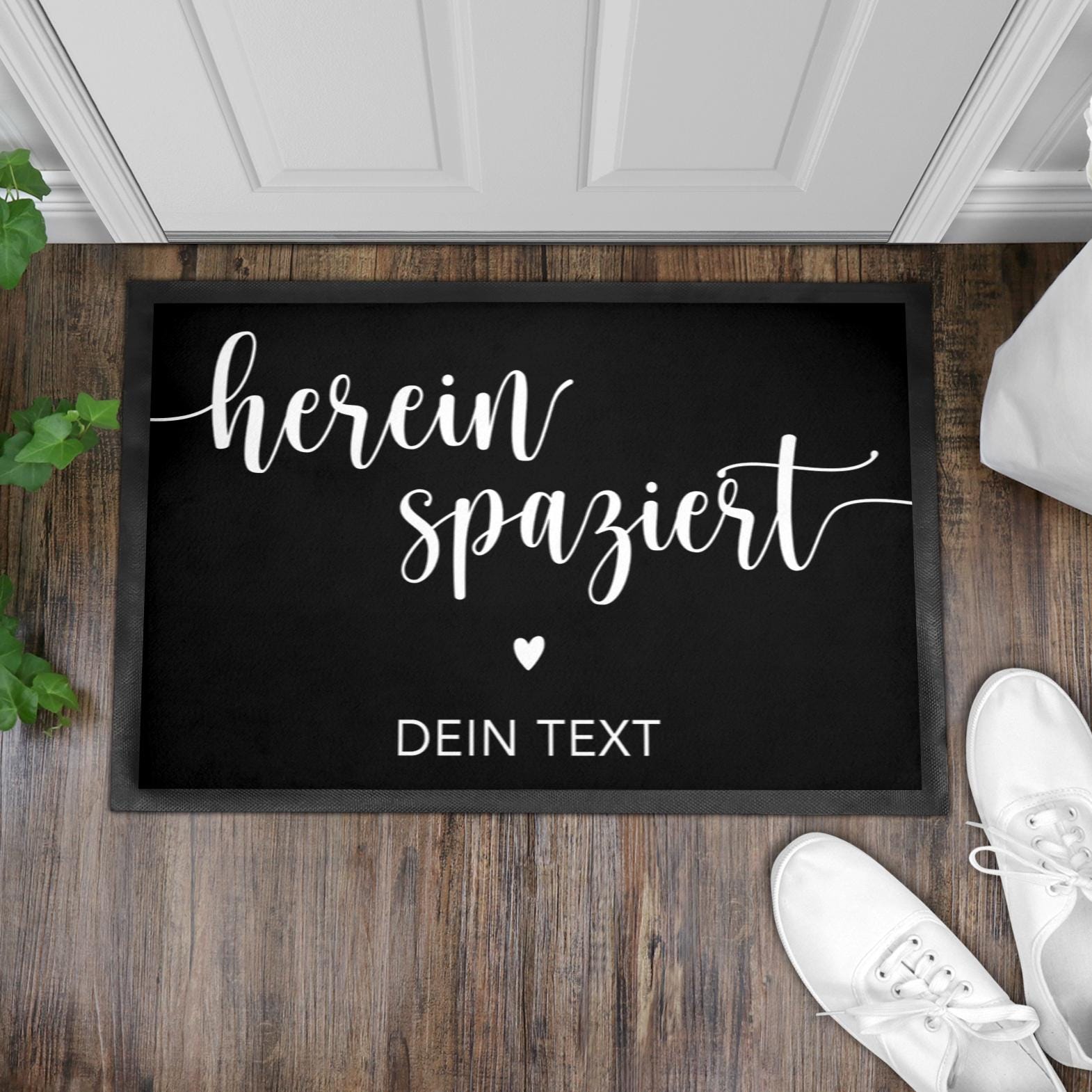 Hereinspaziert Fußmatte personalisiert Einzugsgeschenk Haus Wohnung Einweihungsgeschenk Geschenk Einzug Richtfest für Innen 60x40 cm